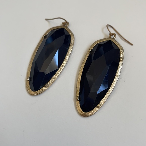 Black and Gold Jeweled Earrings - Picture 2 of 4